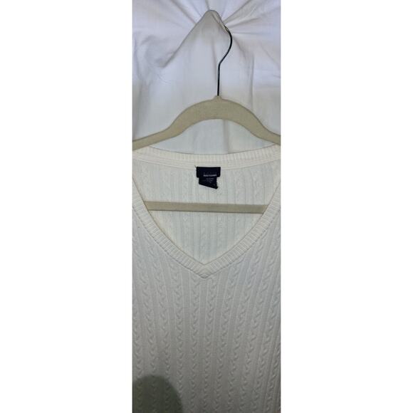 Basic Editions White Knit Long Sleeve Pullover Sweater Top Women’s Size XL - Picture 5 of 5
